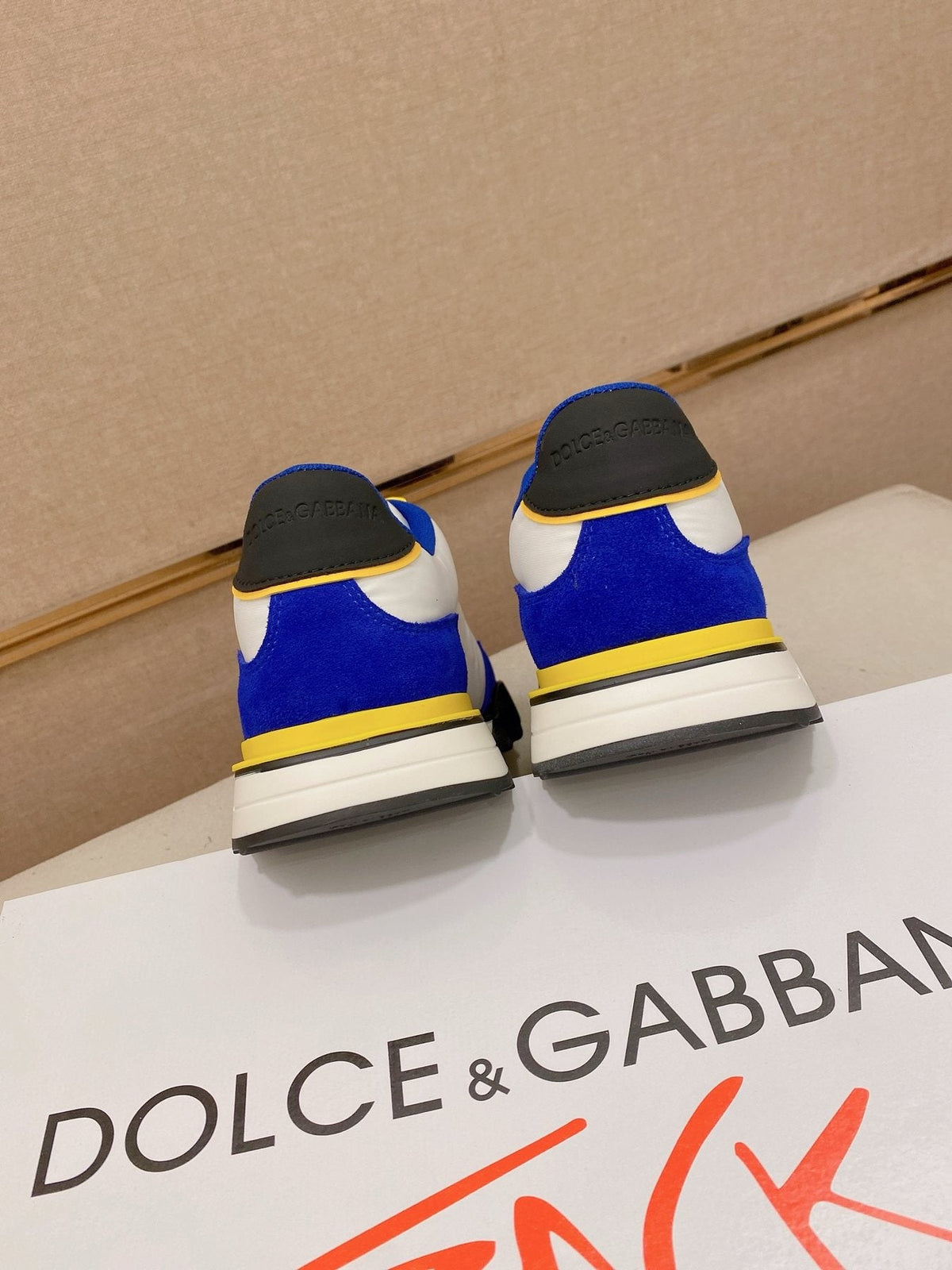 Dolce & Gabbana Blue and Yellow Sneakers — back