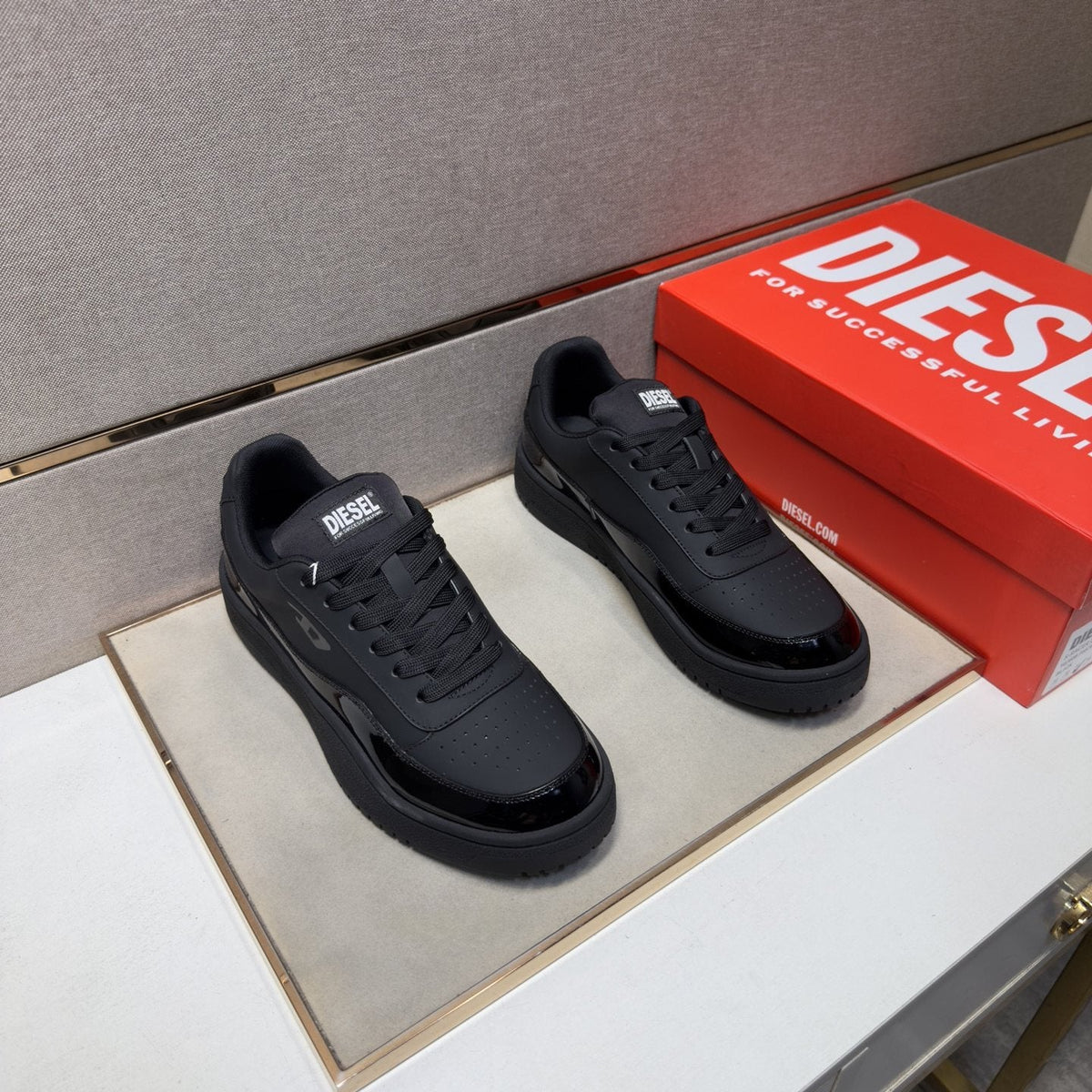 Diesel Black Low-Top Sneakers — front