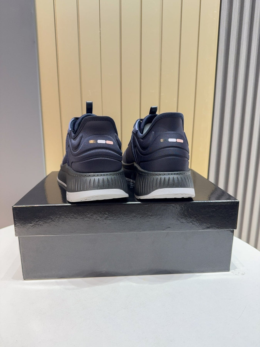 BOSS Navy Blue Lace-Up Sneakers — back