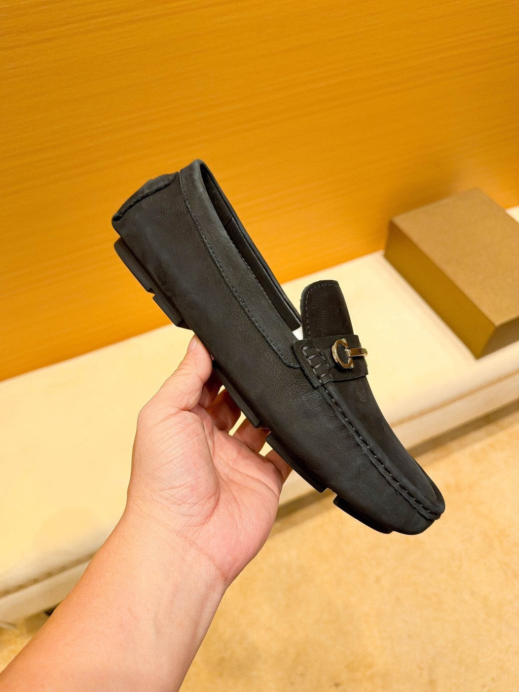 Ferragamo Black Bit Loafers — side