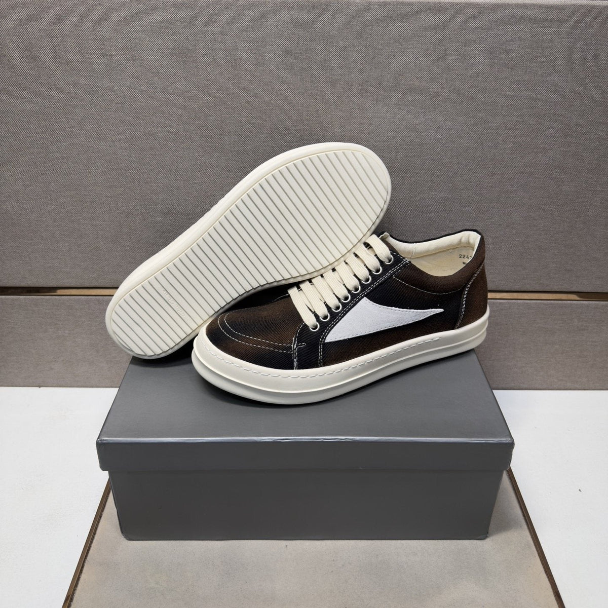 Dark Brown Panel Low-Top Sneakers — side
