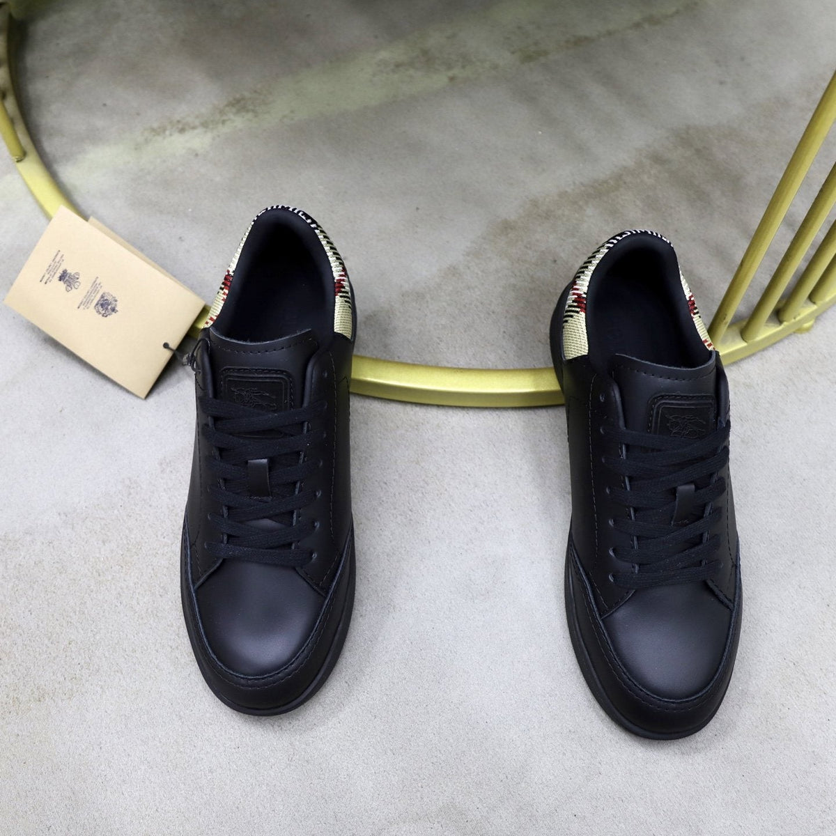 Burberry Check-Heel Low-Top Sneakers — front